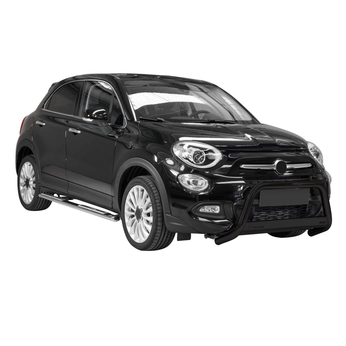 FIAT 500X Bull Bar - Omac - Steel 1Pc - Black - '16-'18